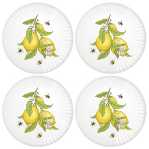 Market Lemon Melamine Plates S/4