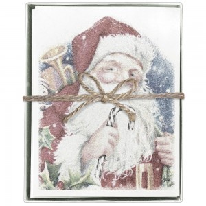 Santa Candy Cane Boxed Greeting Cards