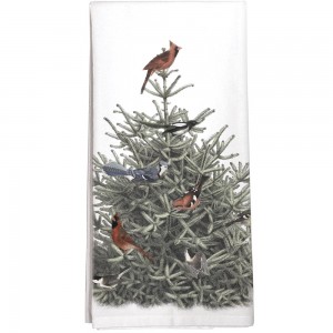 Pine Tree Birds Towel