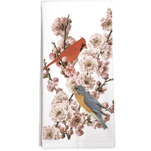 Pink Blossom Bird Towel