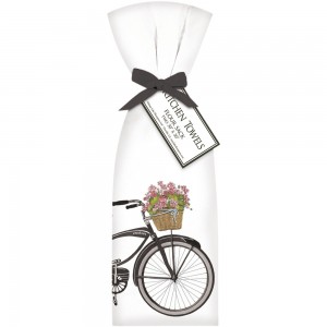 Black Bike with Flowers Towel Set