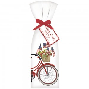 Red Bike with Flags Towel Set