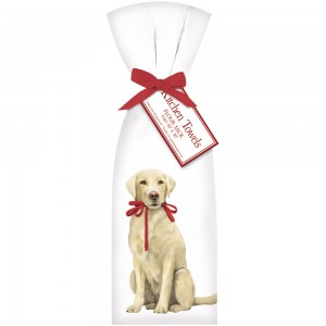 Yellow Lab With Leash Towel Set