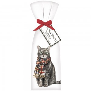 Cat With Burberry Scarf Towel Set