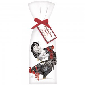Stacked Winter Chickens Towel Set