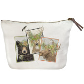 Woodland Animal Collage Canvas Pouch