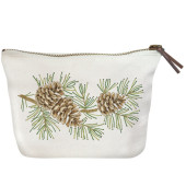 Pine Embroidery Canvas Pouch