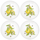 Market Lemon Melamine Plates S/4
