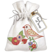 Lovebird Embroidery Sack Of Soap