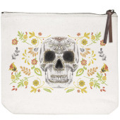 Flower Skull MS Canvas Pouch