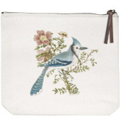 Bluejay Rose Canvas Pouch