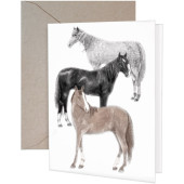Three Horses Greeting Card