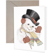 Candycane Snowman Greeting Card