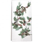 Holly Berry Birds Towel