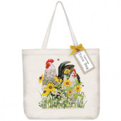Flower Chickens Tote Bag