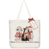 Winter Cuddly Cats Tote Bag