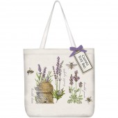 Botanical Lavender Square Tote Bag