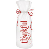 Thankful Words Wine Bag-Red