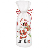 Christmas Cheer Santa Wine Bag- Red