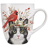 Winter Cat And Birds Loose Mug